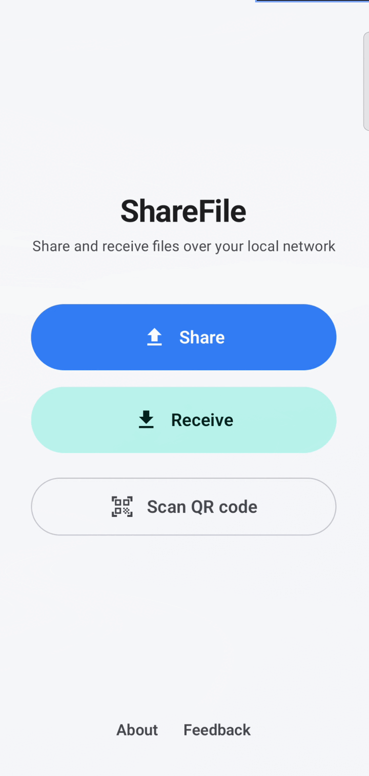 Quick File Share Android home screen