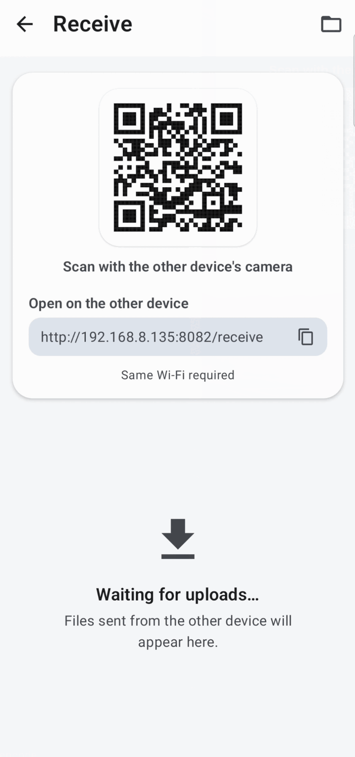 Receiving files over Wi-Fi on Android